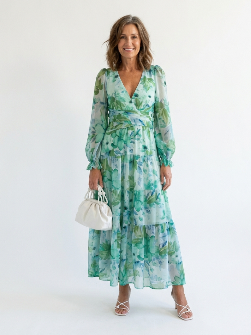 Althea | Long Sleeve Floral Maxi Dress  donnas dresses