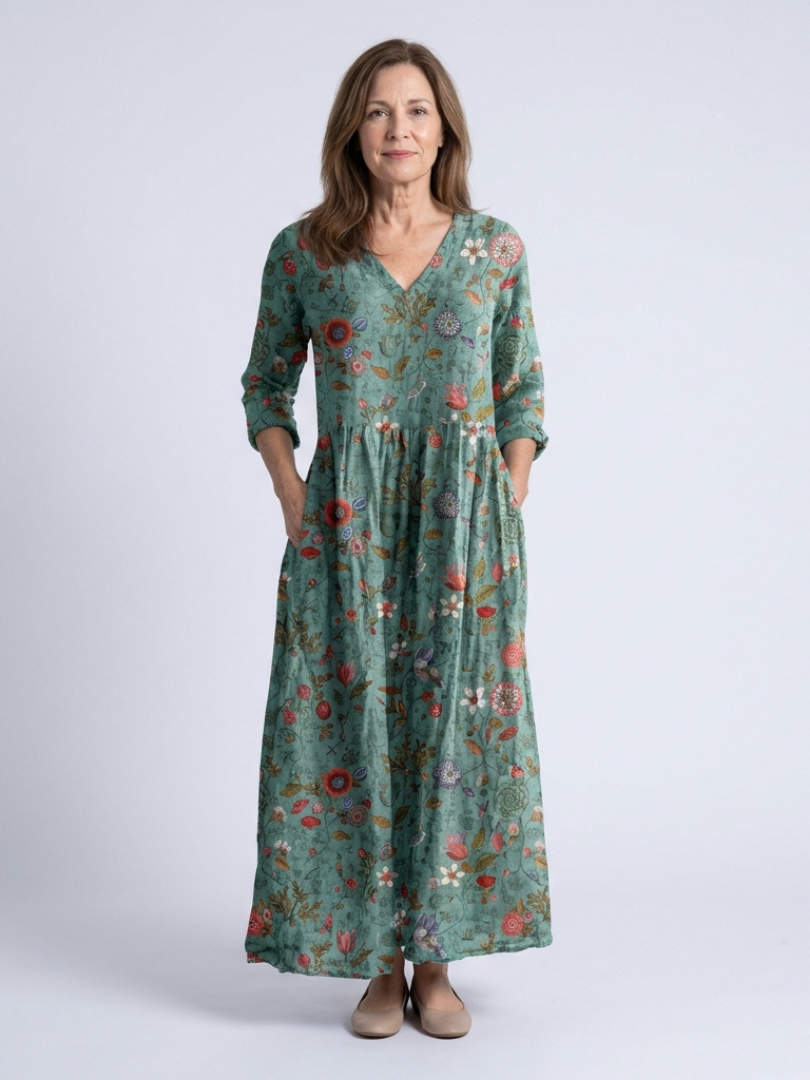 extra long maxi dress with sleeves Marina