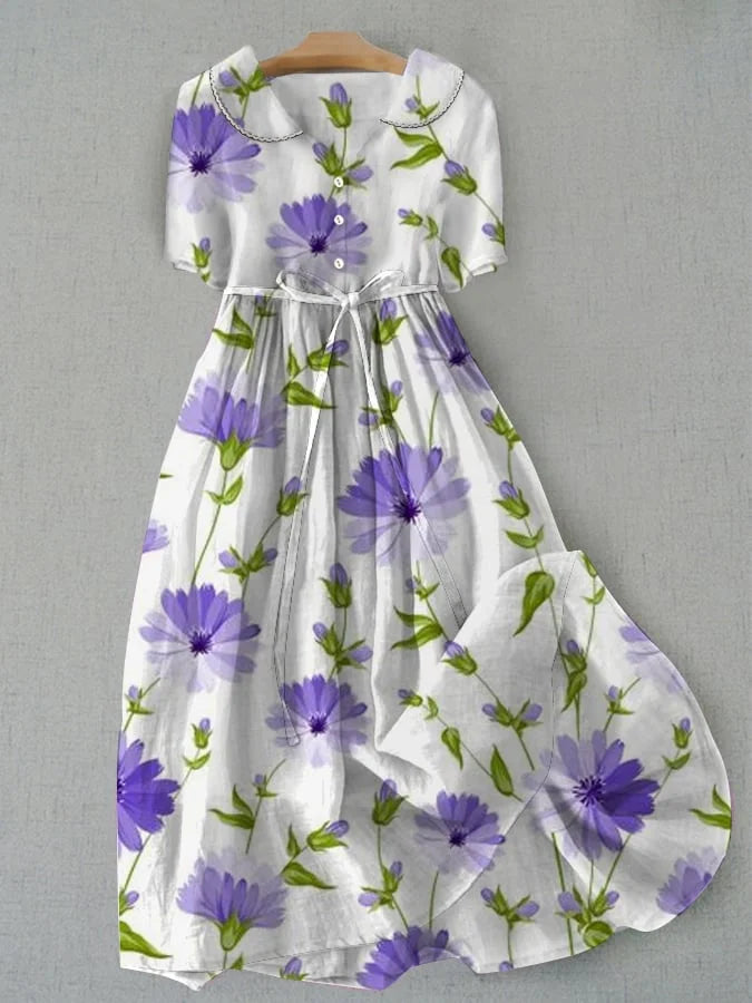 casual floral dresses for women PRETTYGARDEN Women's Summer Floral Midi Dress Cap Sleeve V Neck Ruffle