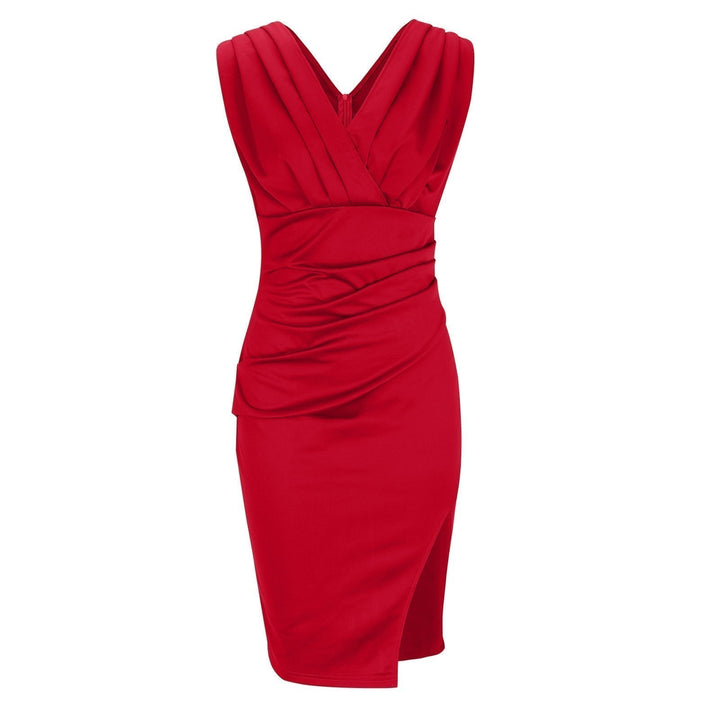 Brenda | Elegant V-Neck Slit Dress