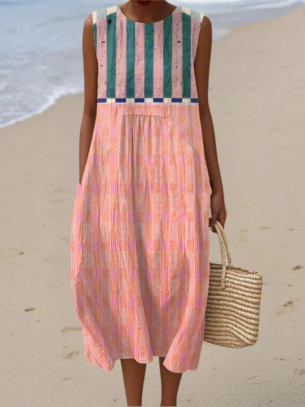 Lily™ Striped Pastel Midi Dress – donnas dresses