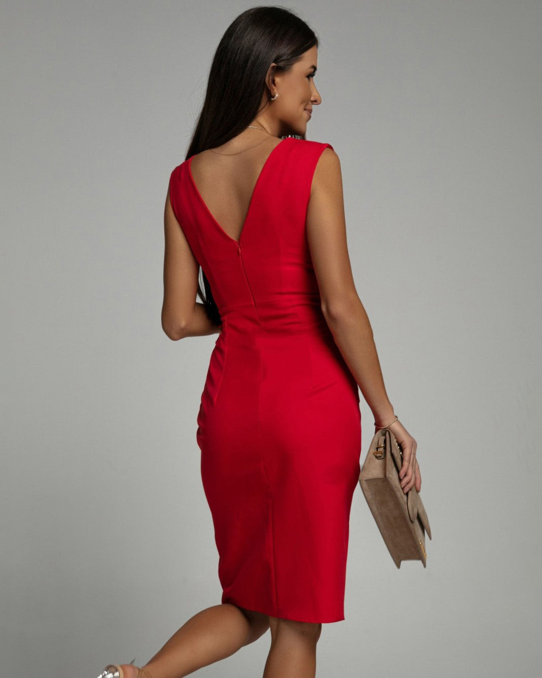 Brenda | Elegant V-Neck Slit Dress