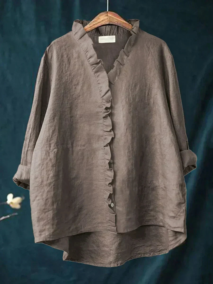 Cecily | Casual Ruffle V-Neck Blouse