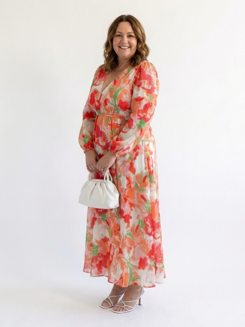 floral maxi dresses with sleeves Althea