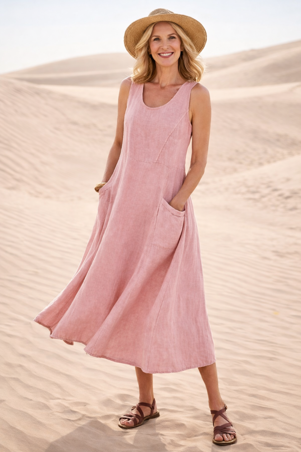 comfortable midi dresses Luna