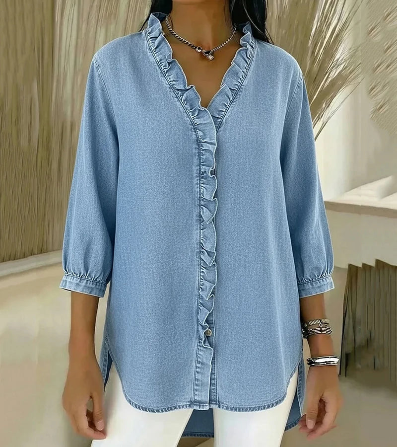 Abigail | Elegant Denim Blouse