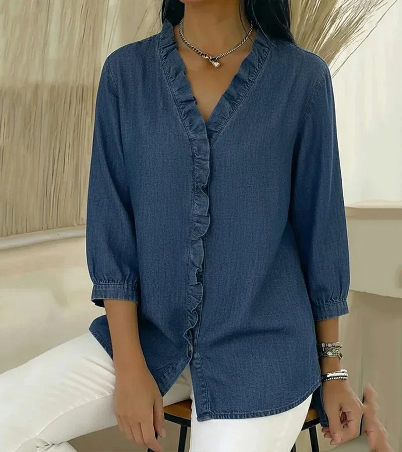 Abigail | Elegant Denim Blouse