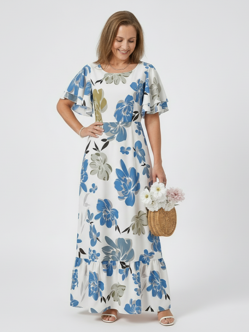 white cape maxi dress Ivory Pleated Cape Maxi Dress – Elegant Modest Wear – Al Zarif