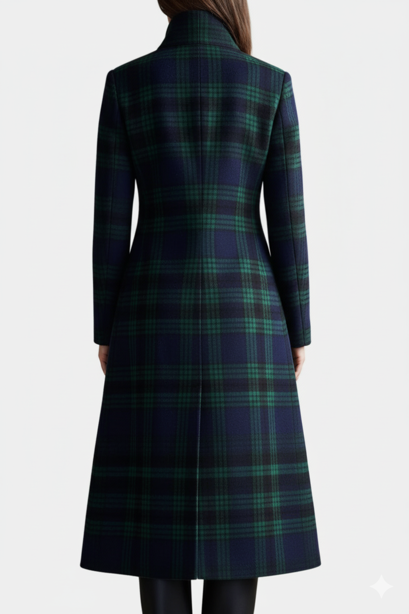 Bea | Timeless Plaid Statement Long Coat