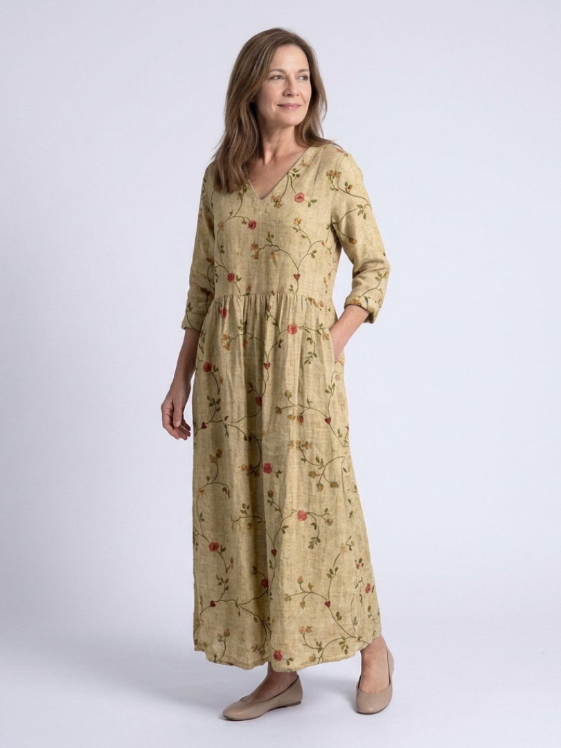 cotton long sleeve maxi dress Marina