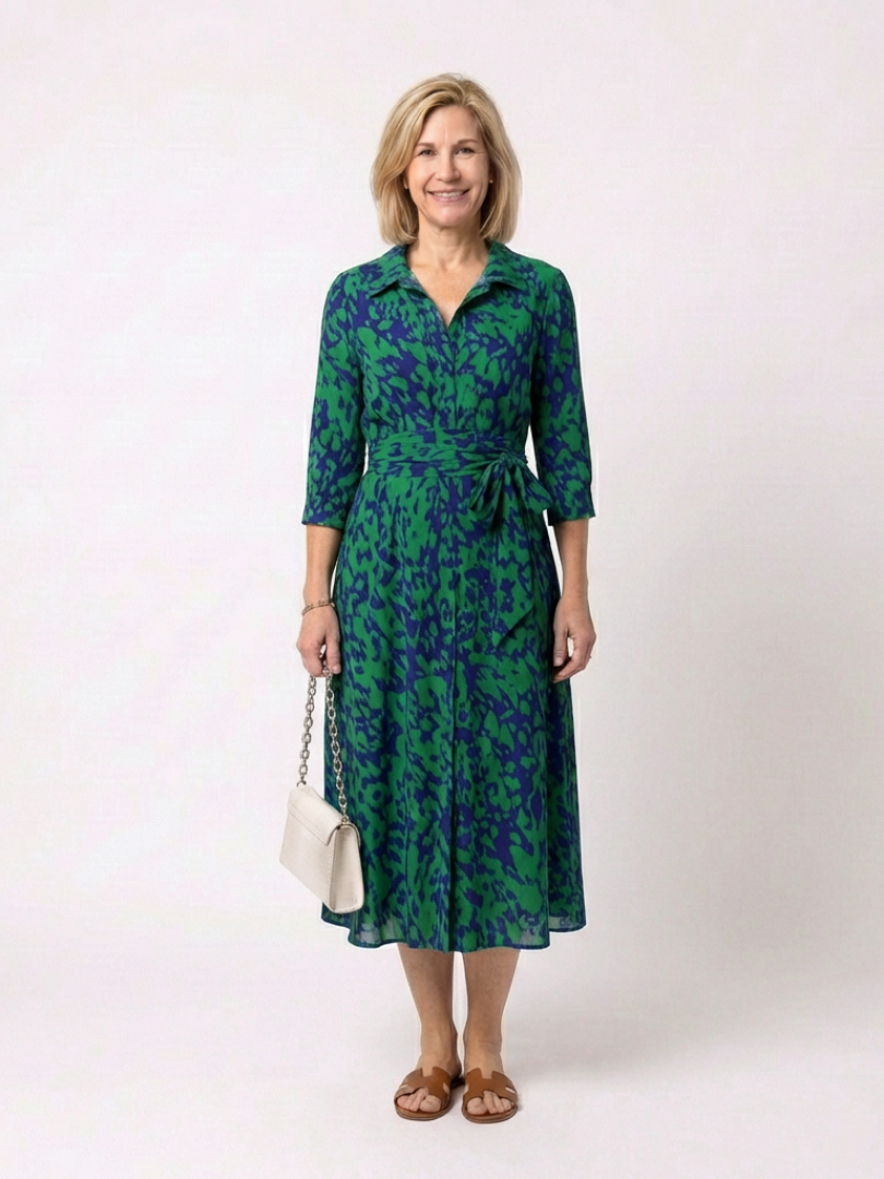 oriana midi dress ORIANA DROP WAIST MIDI DRESS in VENUS FLORAL