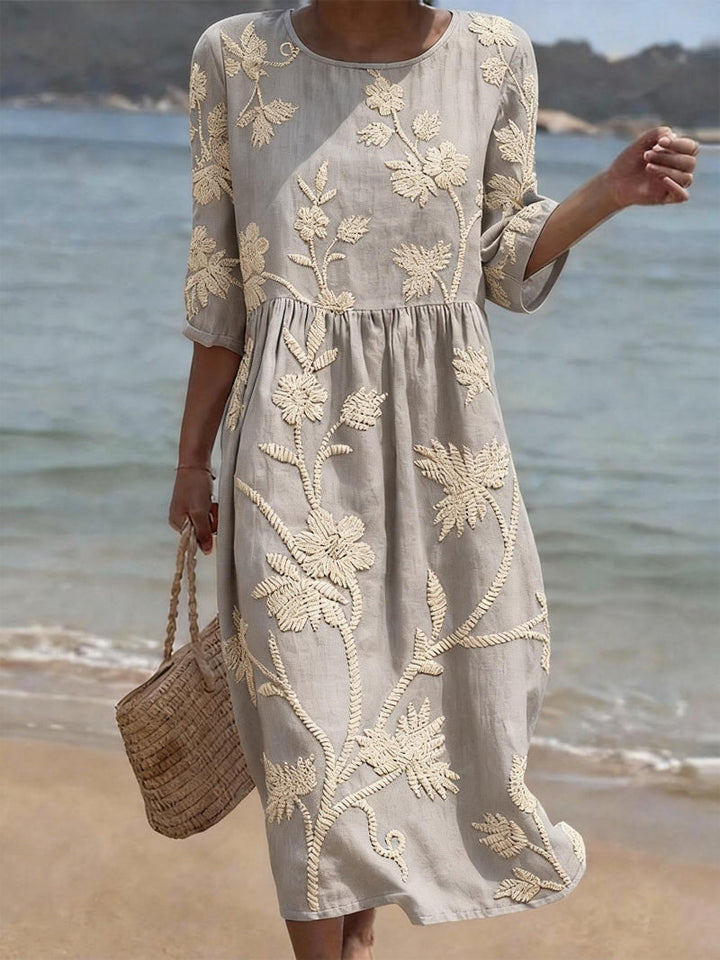 Brianna | Elegant Mid Sleeve Floral Dress