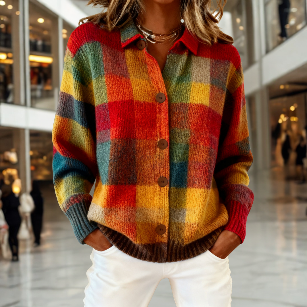 Anaïs | Bold Autumn Check Cardigan