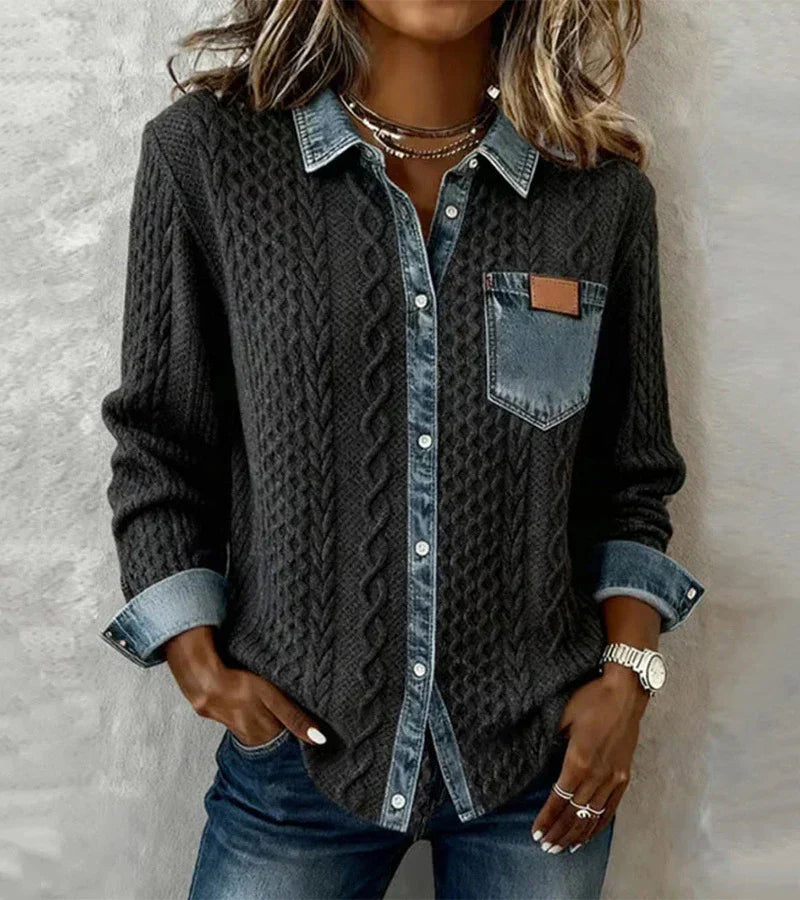 Arielle | Patchwork Knit Top