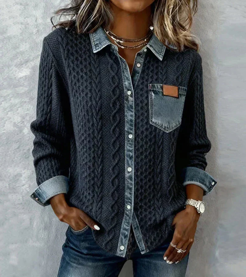 Arielle | Patchwork Knit Top