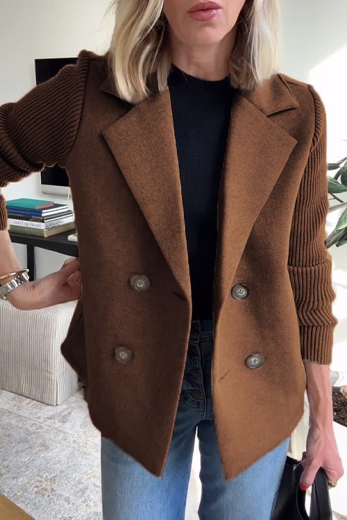 Alina | Elegant Knit-Sleeve Blazer