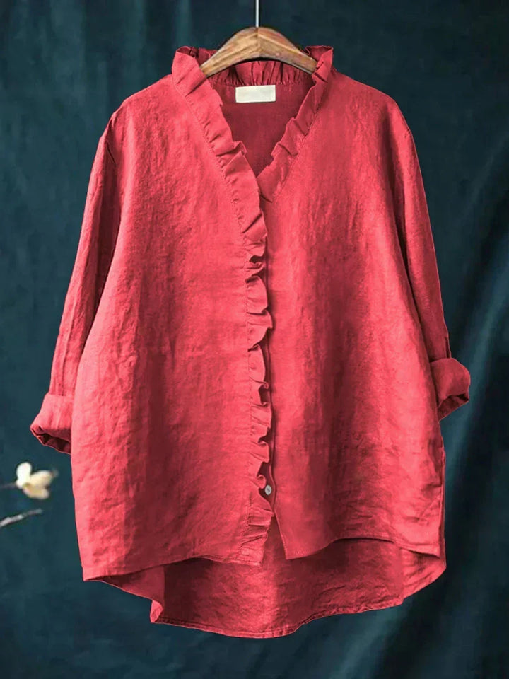 Cecily | Casual Ruffle V-Neck Blouse