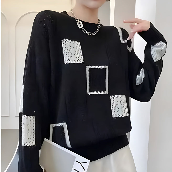 Avery | Geometric Patch Knit Jumper