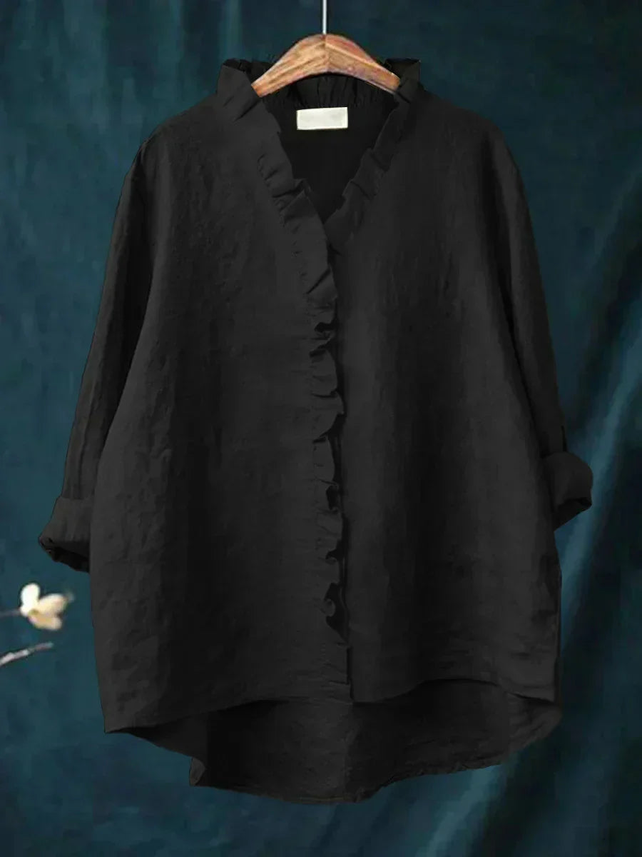 Cecily | Casual Ruffle V-Neck Blouse