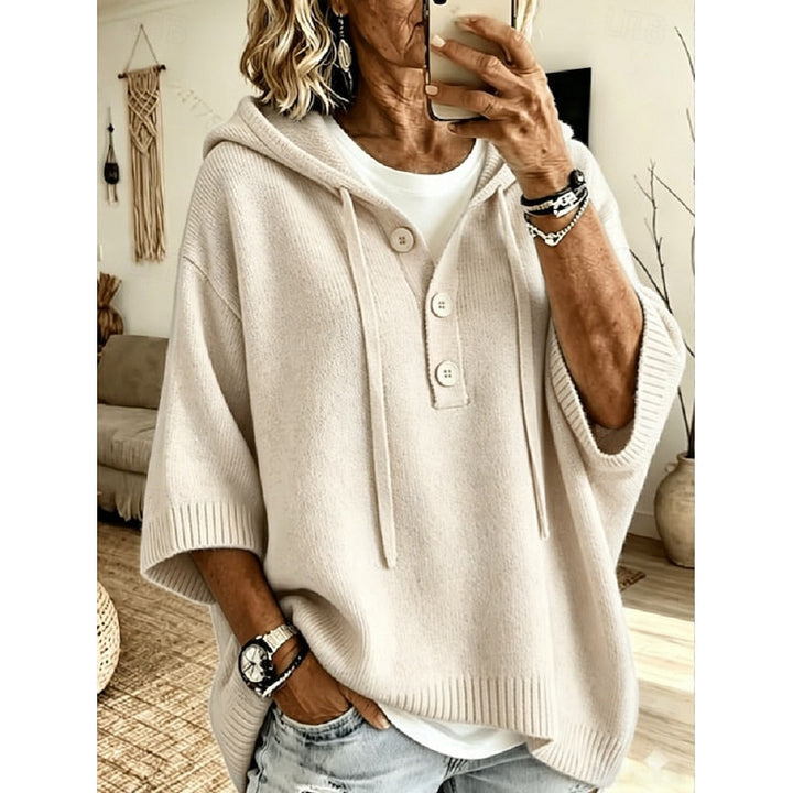 Camryn | Relaxed Hooded Button Sweater