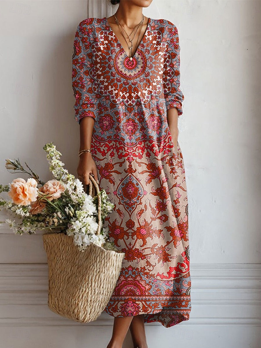 midi dress for women party Garden Party Moment Floral Midi Dress S / pink