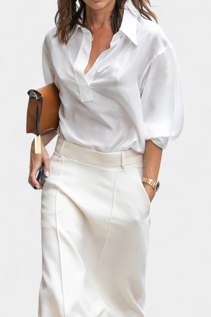 Ada H-Line Solid Color Minimalist Skirt