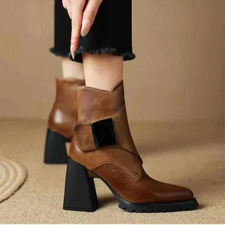 Abigail™ | Ankle Block Heel With Strap Detail