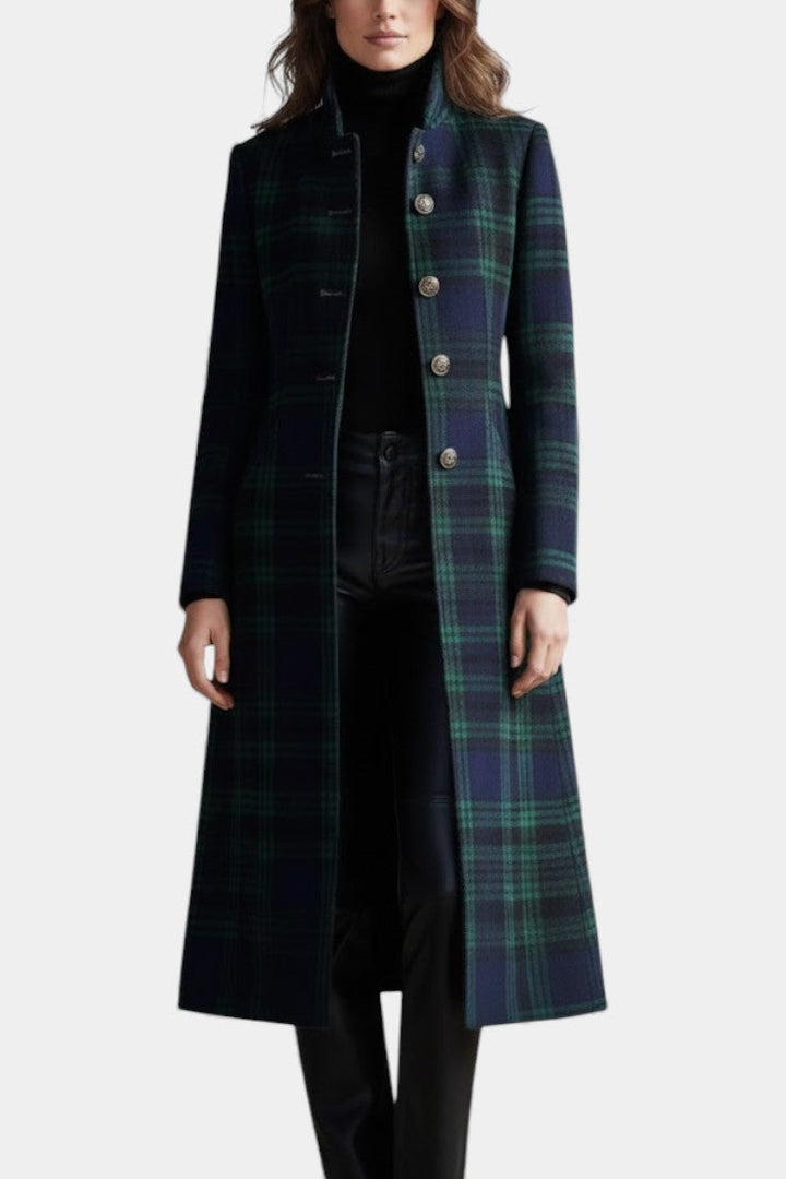 Bea | Timeless Plaid Statement Long Coat