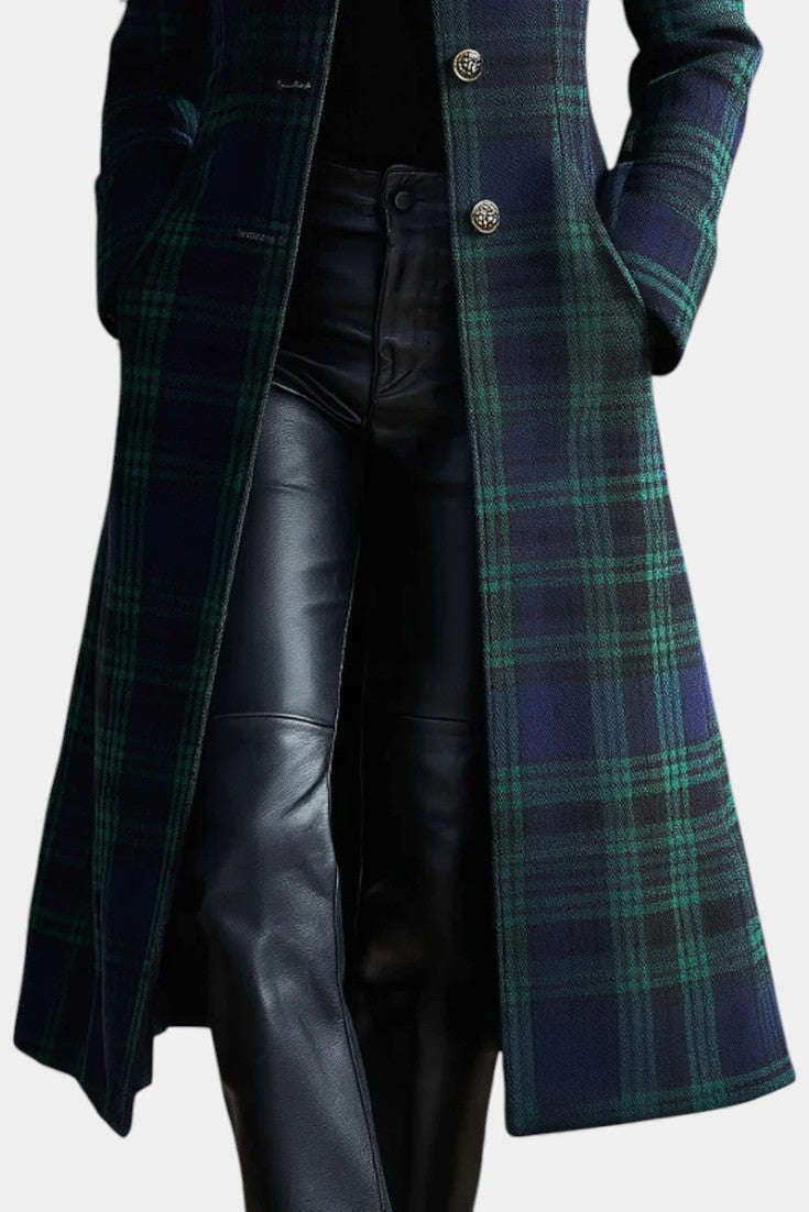 Bea | Timeless Plaid Statement Long Coat