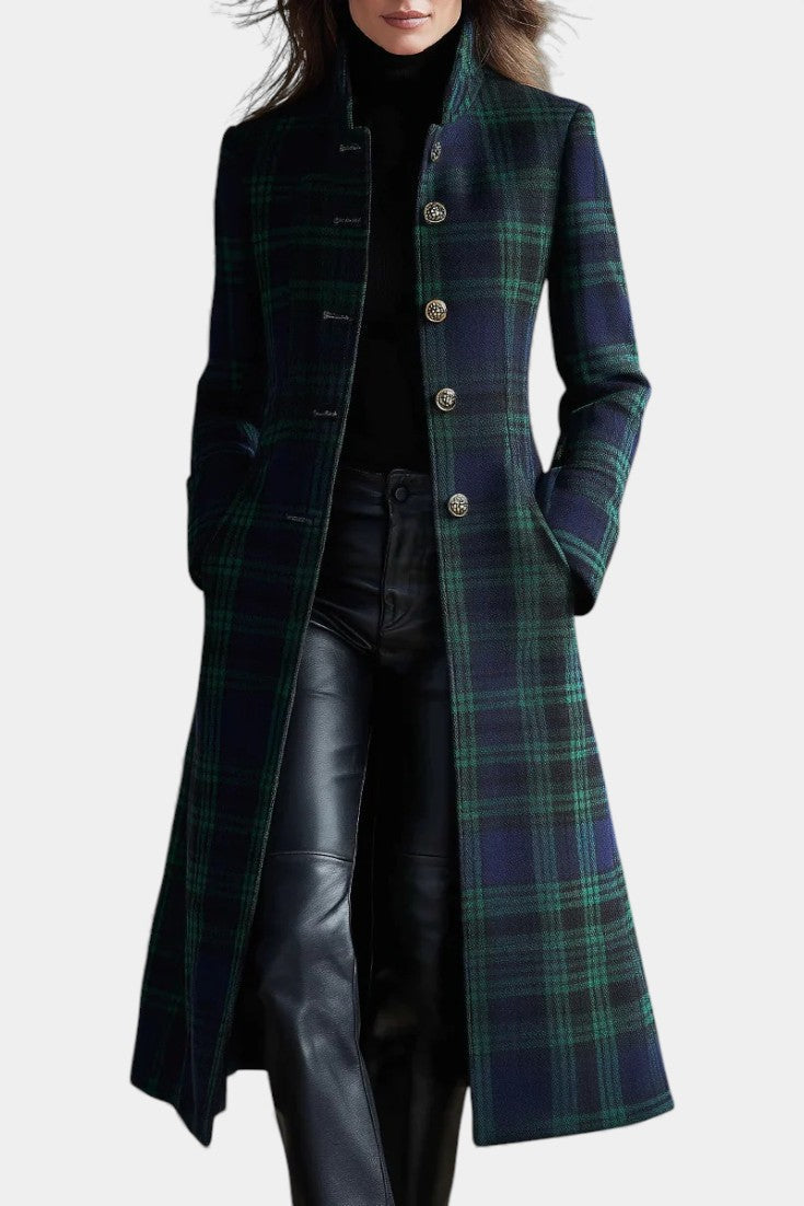 Bea | Timeless Plaid Statement Long Coat