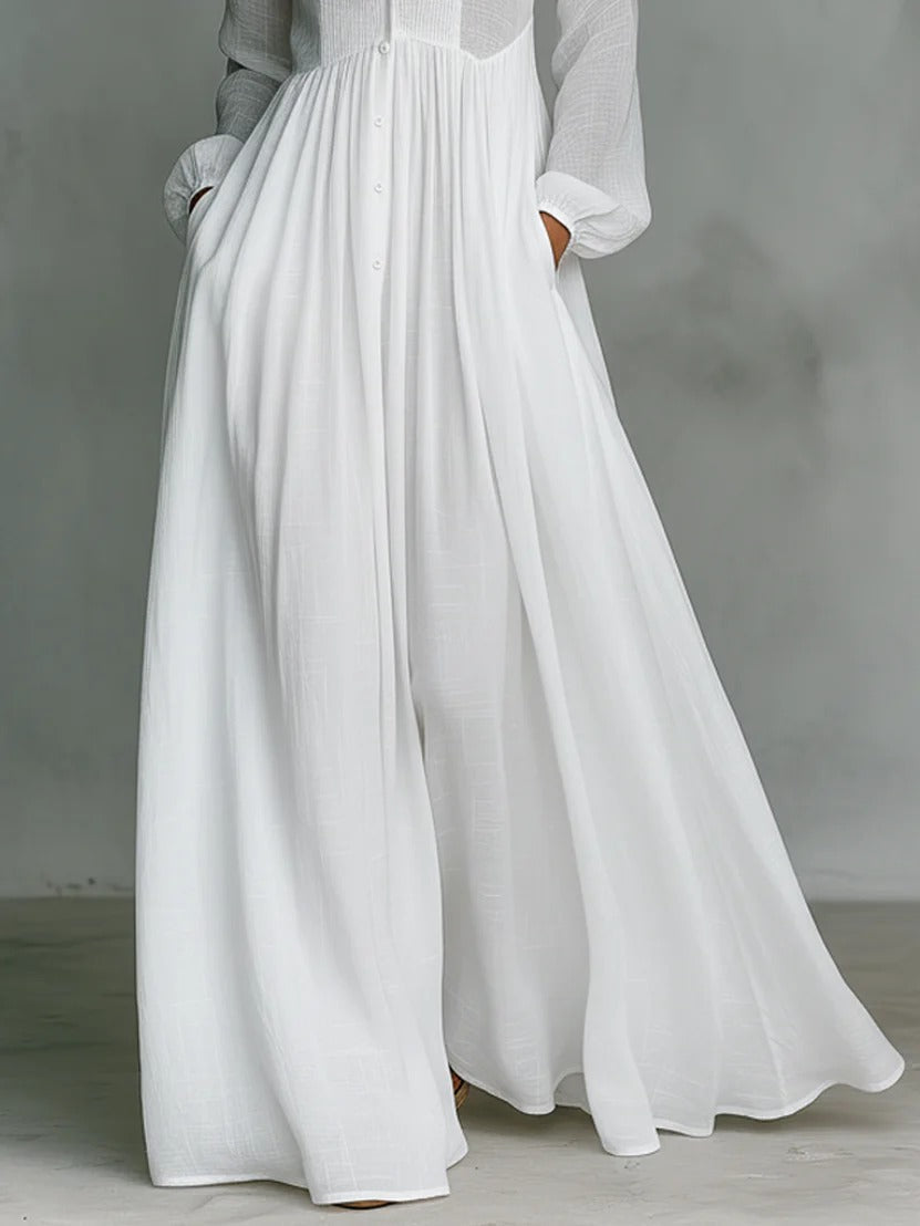 Celine | Flowing Button-Front Maxi Dress