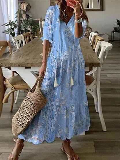 flattering boho dress Sunwashed Maxi Dress Almond/Rose / S/M