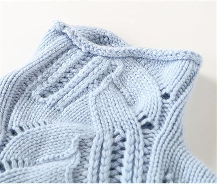 Amelia - Women's Cable Knit Sweater Turtleneck Loose-Fit Pullover