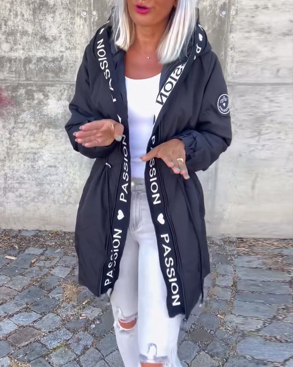 Aria | Women's Hooded Drawstring Midi Parka Coat
